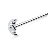 Crescent Moon Shaped Silver Straight Nose Stud NSKA-640